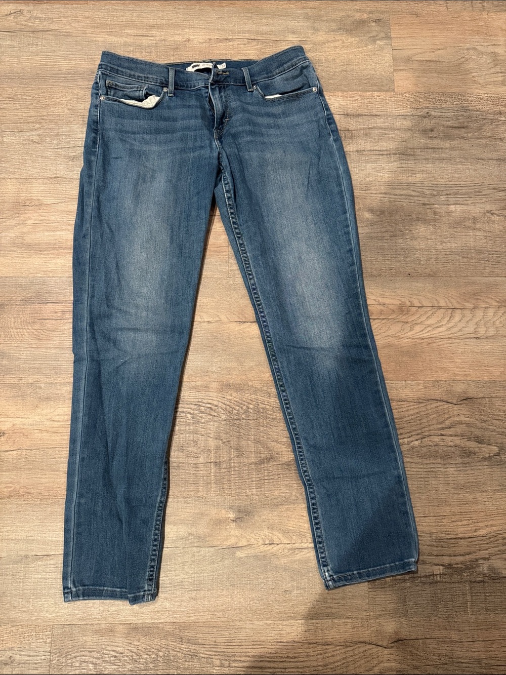 Classic Women's Mid Wash Blue Straight Jeans